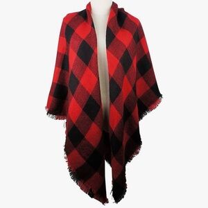 Red and Black Plaid Shawl